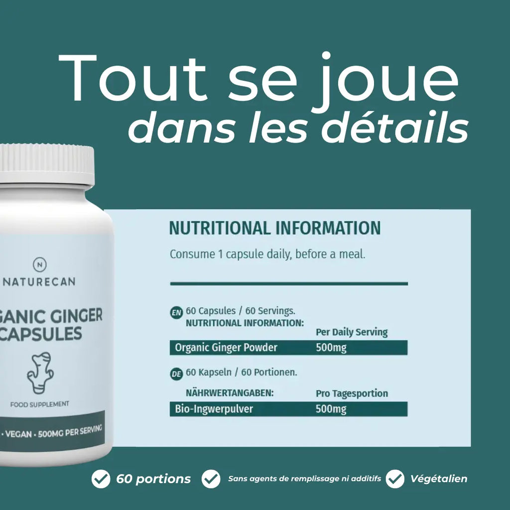 Supplément de gingembre biologique