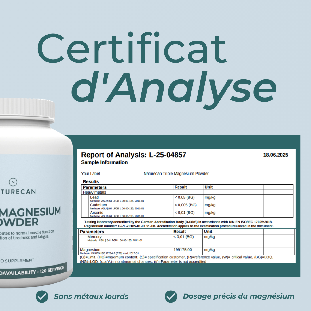 Magnésium ceritficat